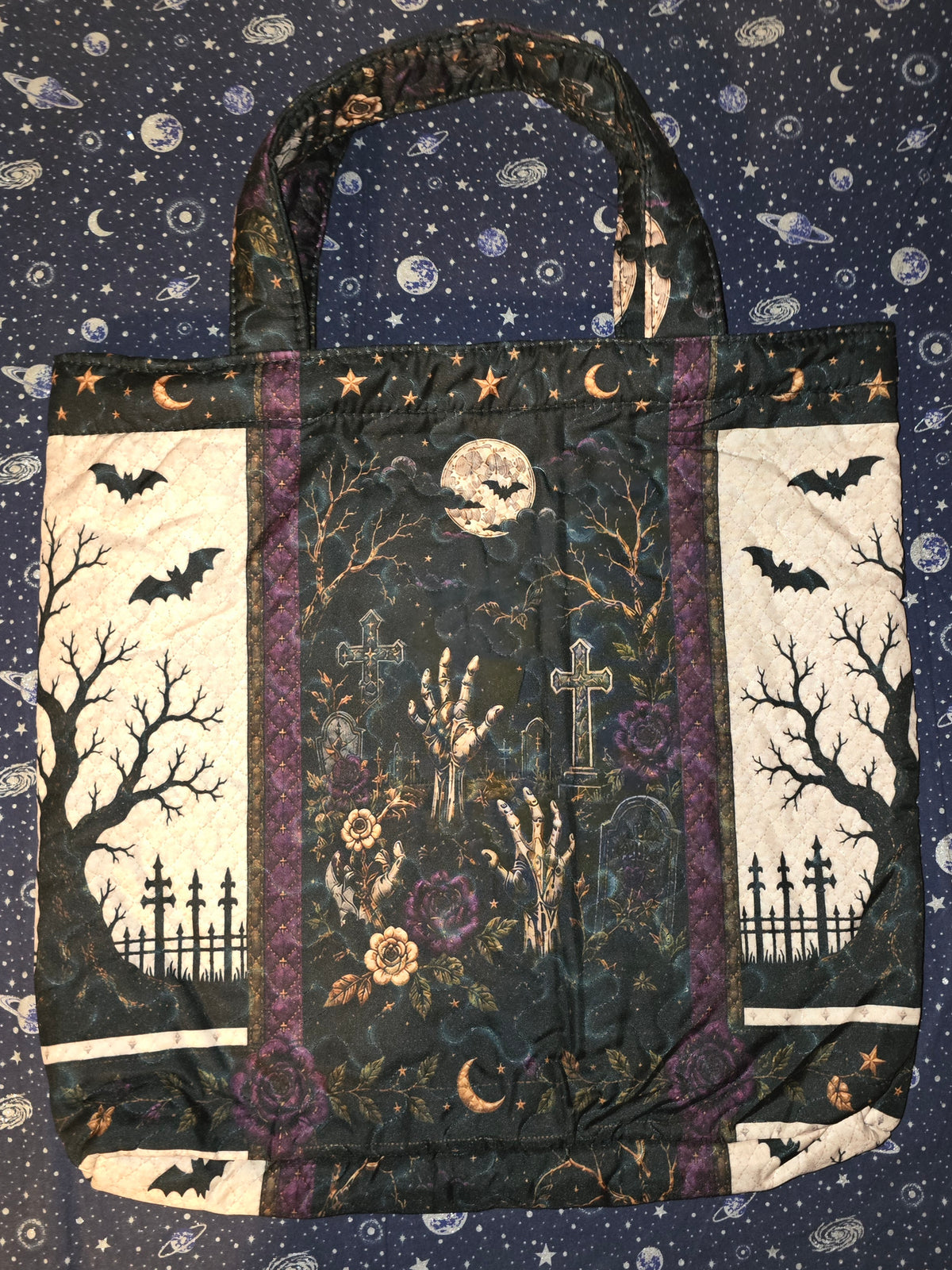Quilted Tote Bag Graveyard