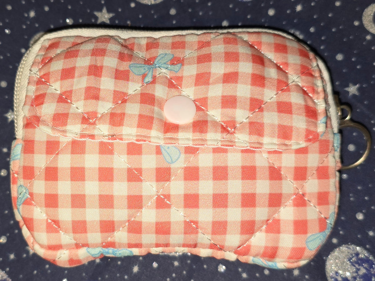 Quilted Coin Purse Red Plaid