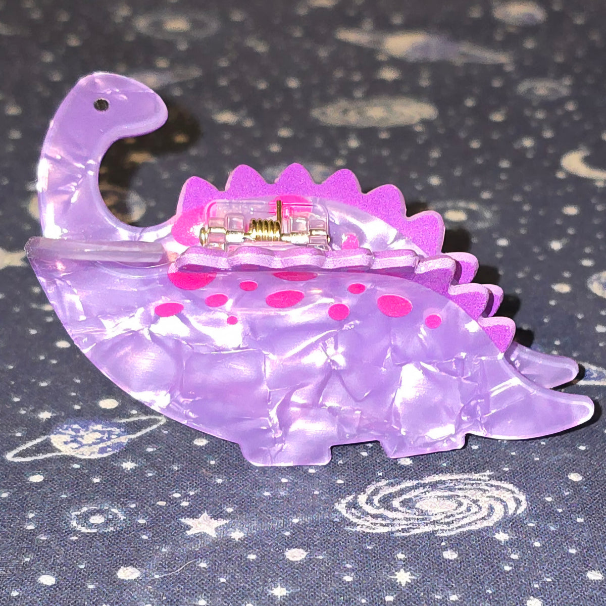 Acrylic Hair Claw Clip Purple Pink Dino