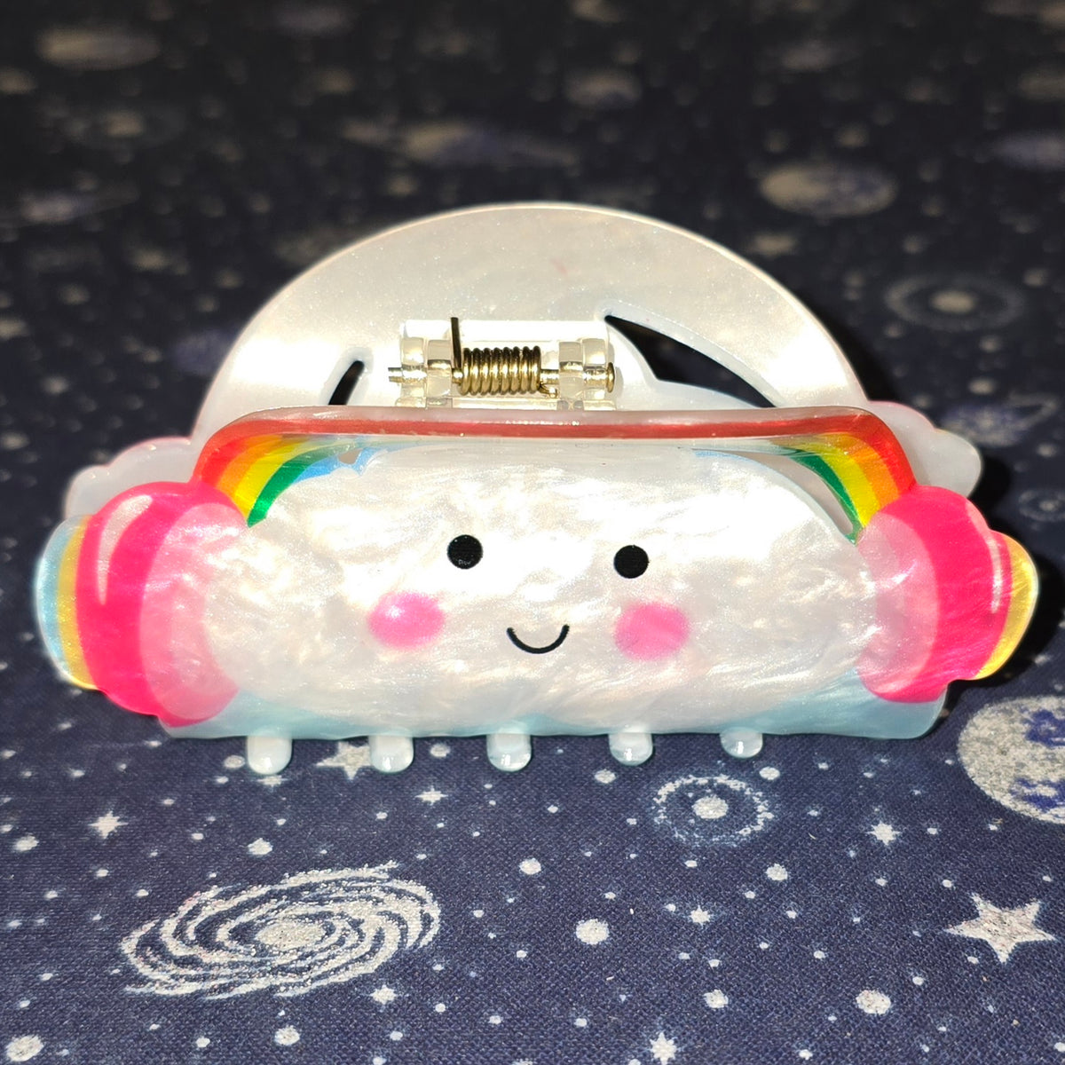 Acrylic Hair Claw Clip Rainbow Cloud