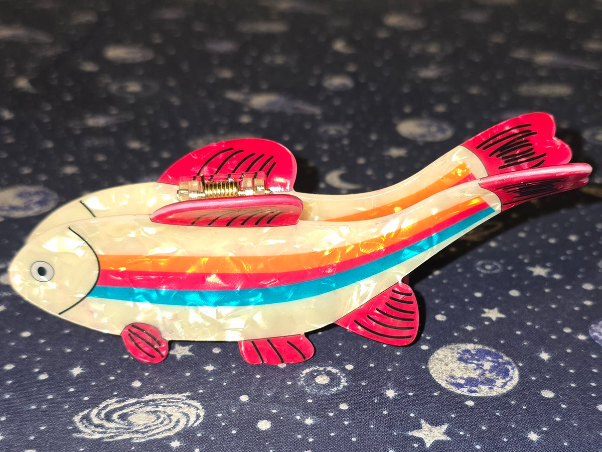 Acrylic Hair Claw Clip Rainbow Trout