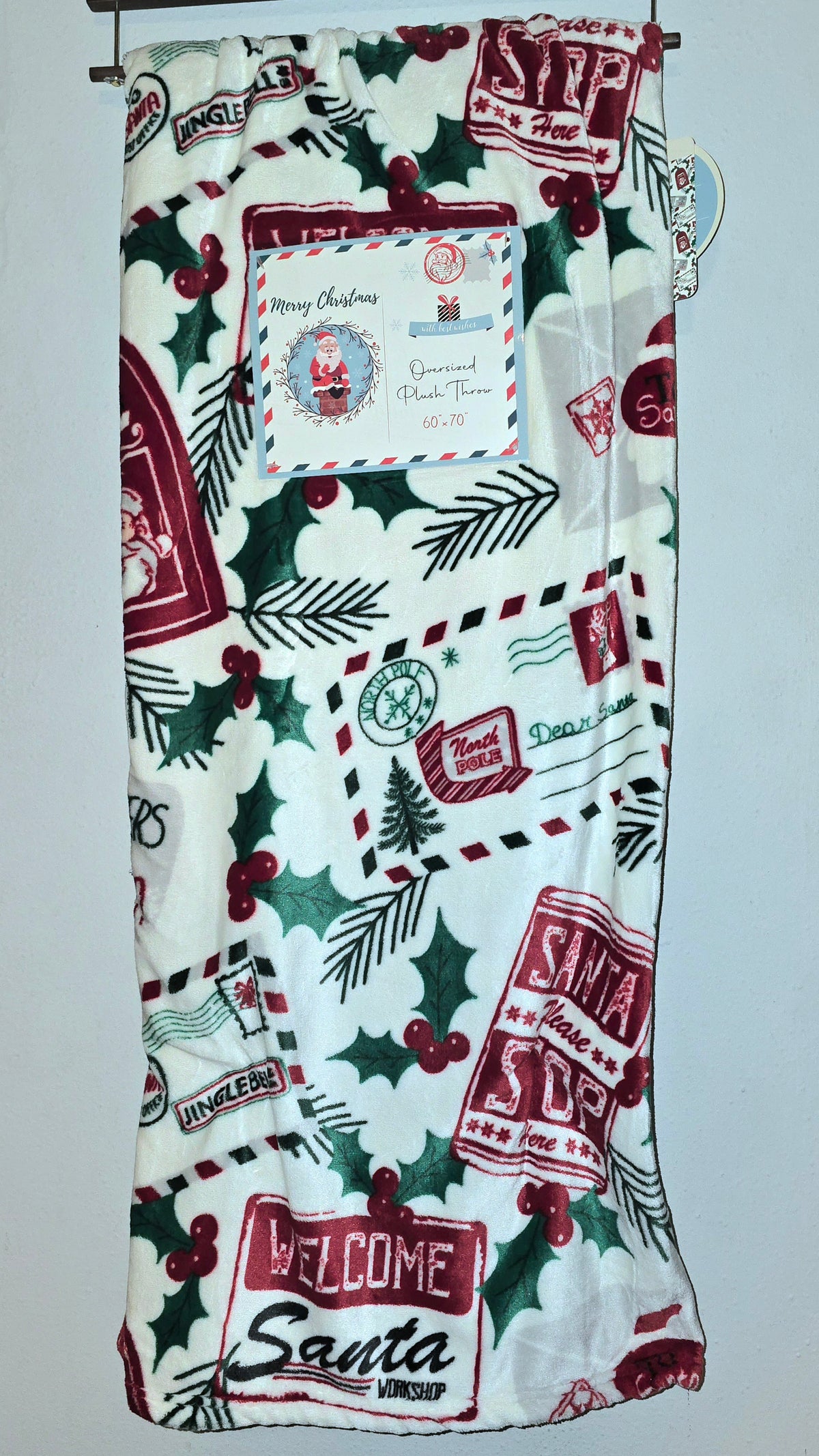 Plush Throw Oversized Merry Christmas