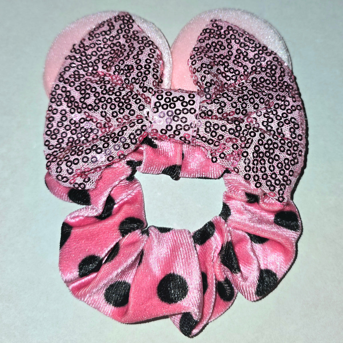 Scrunchy Minnie Mouse Pink Polka Dot