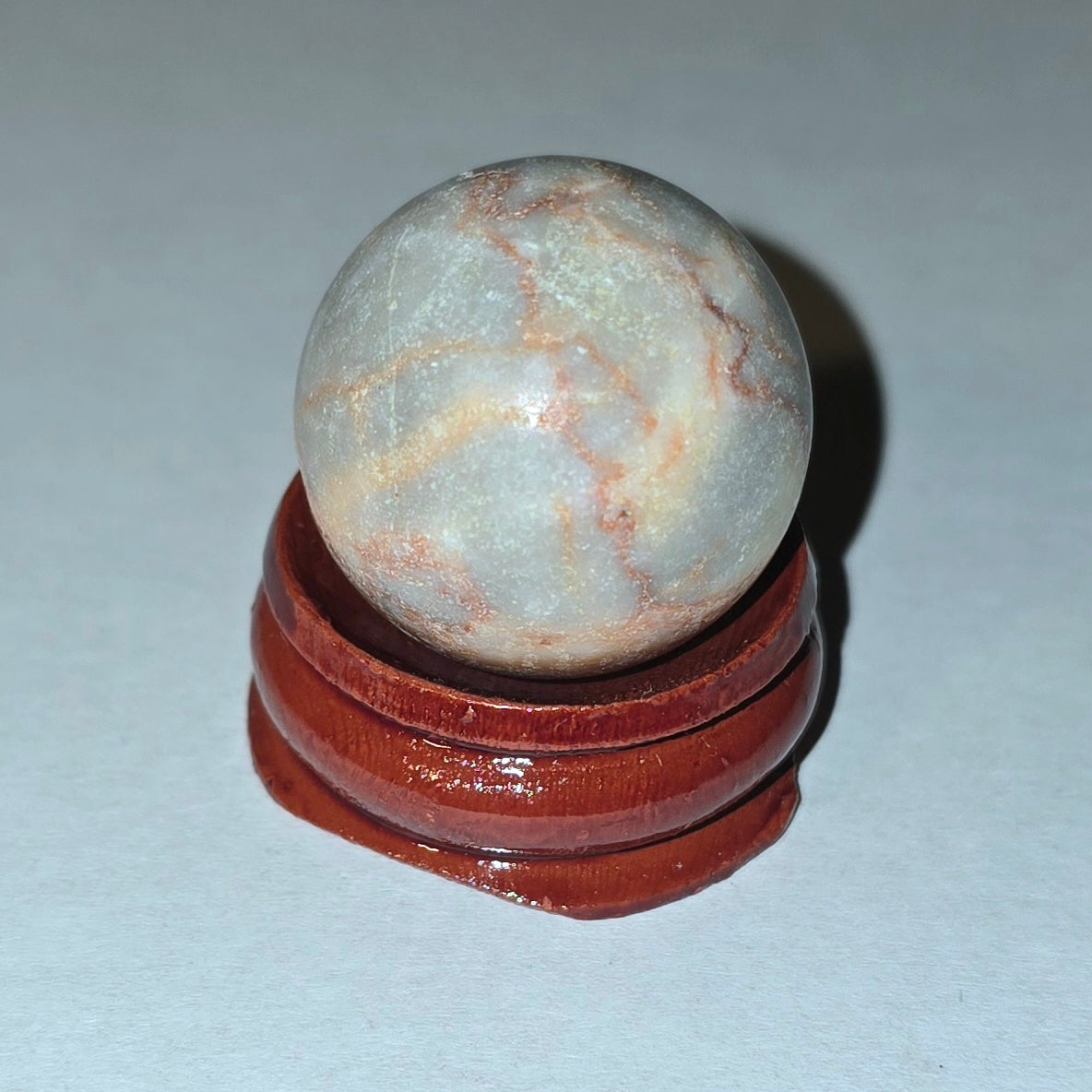 Natural Stone Sphere & Wood Stand