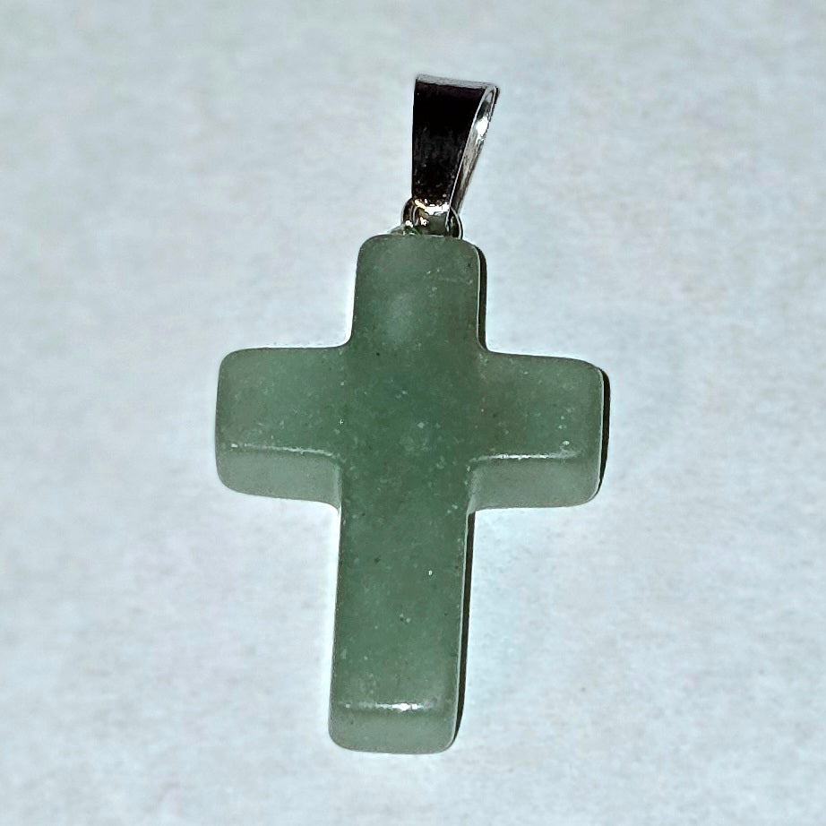 Natural Stone Cross Pendant