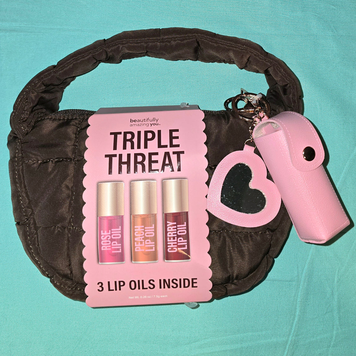 Triple Threat Lip Oils w/Handbag