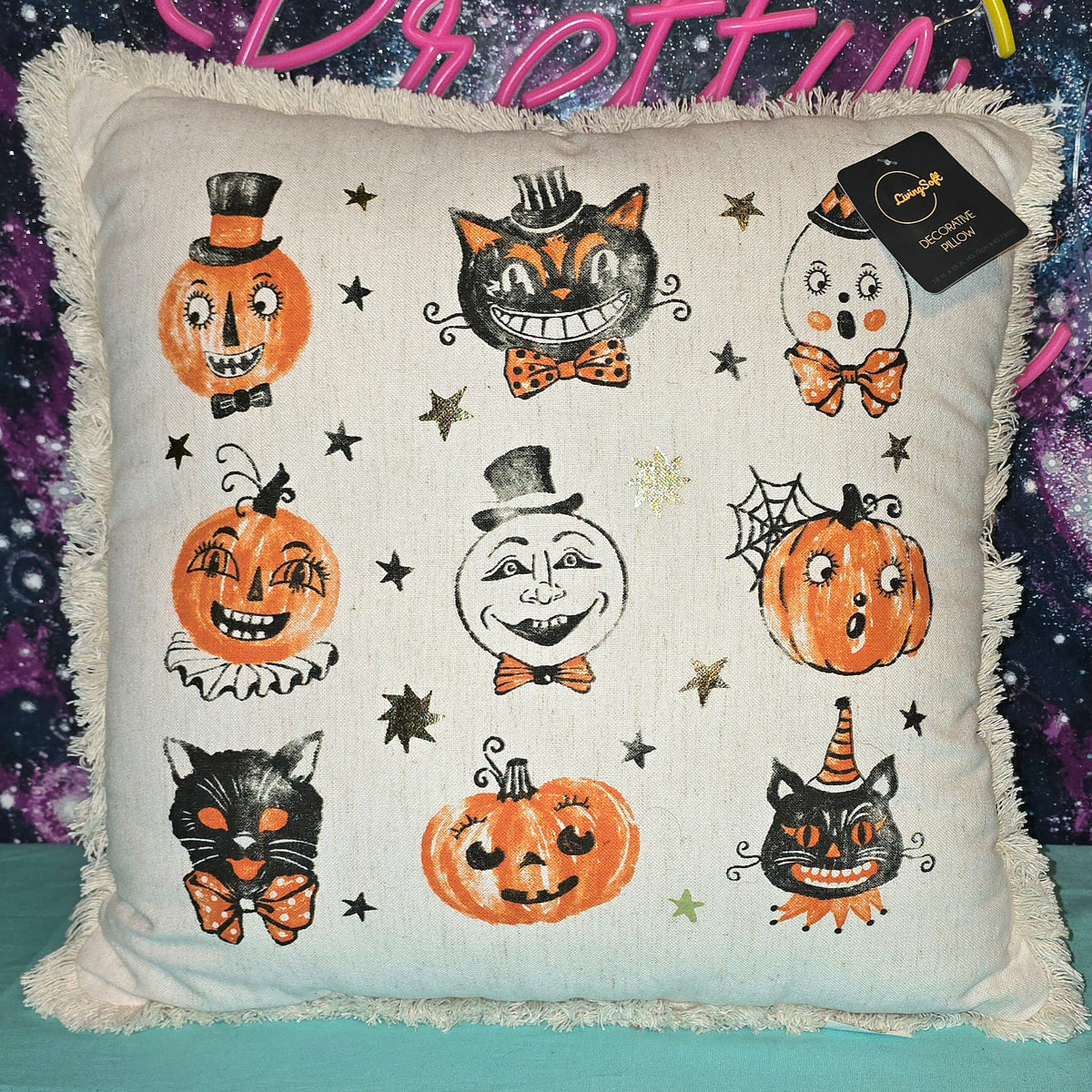 Halloween Faces Decorative Throw Pillow