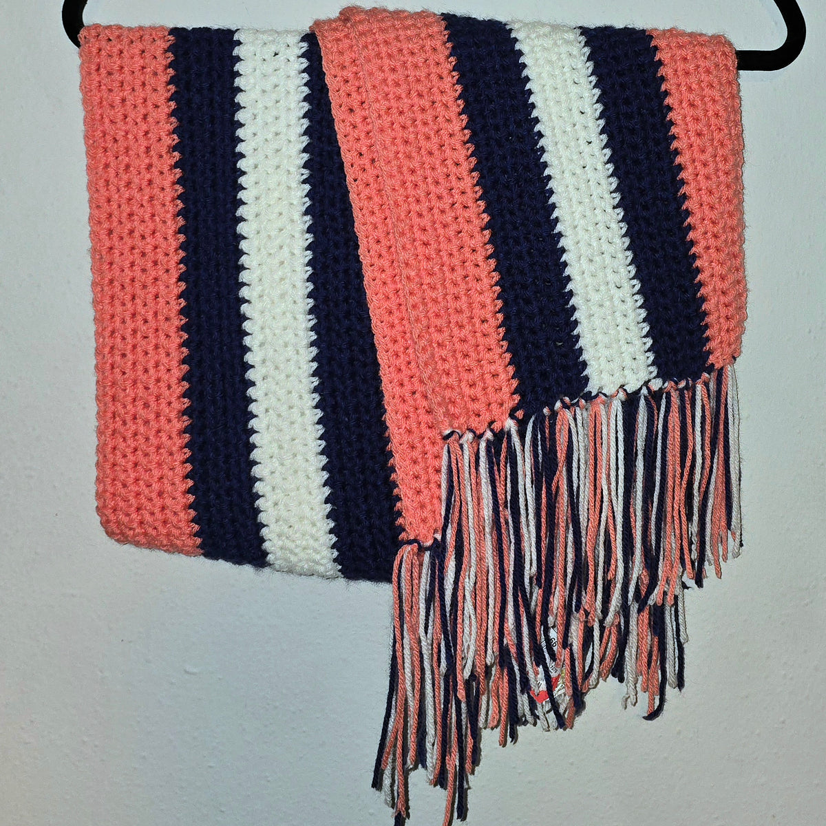 Handmade Crochet Scarf Pink & Blue