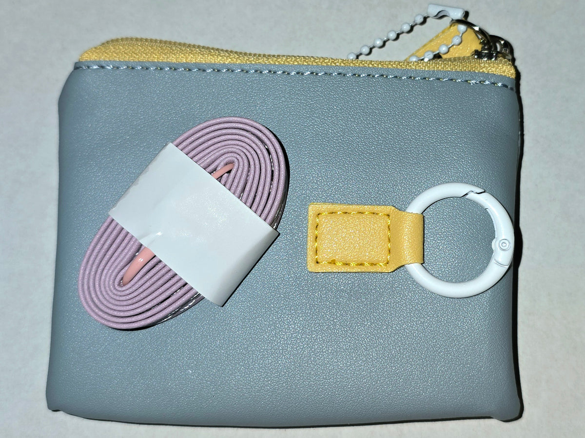 Double Pocket Coin Purse Wristlet Blue & Yellow