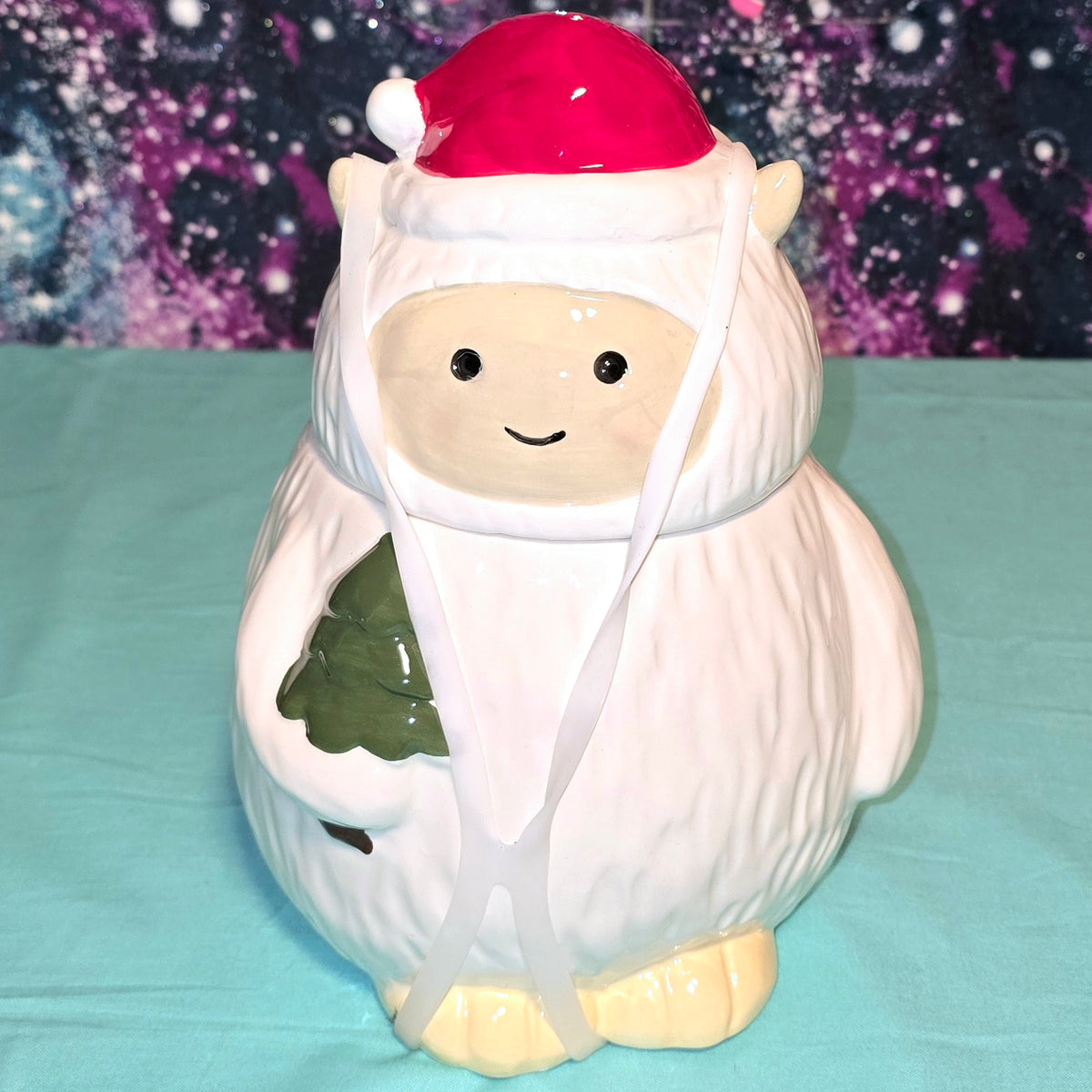Christmas Yeti Cookie Jar