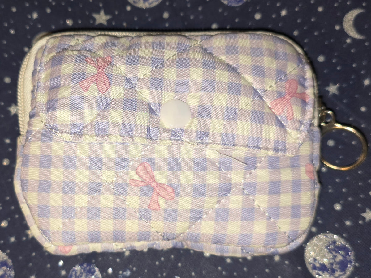 Quilted Coin Purse Purple Plaid