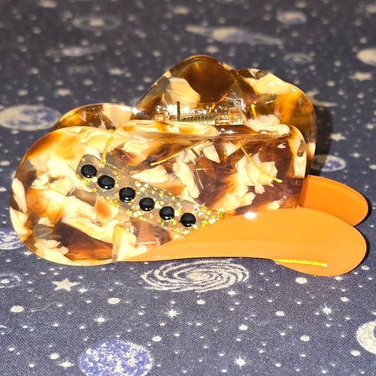Acrylic Hair Claw Clip Cowboy Hat