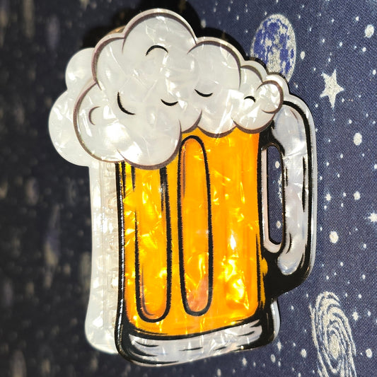 Acrylic Hair Claw Clip Beer Mug
