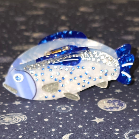 Acrylic Hair Claw Clip Blue Fish