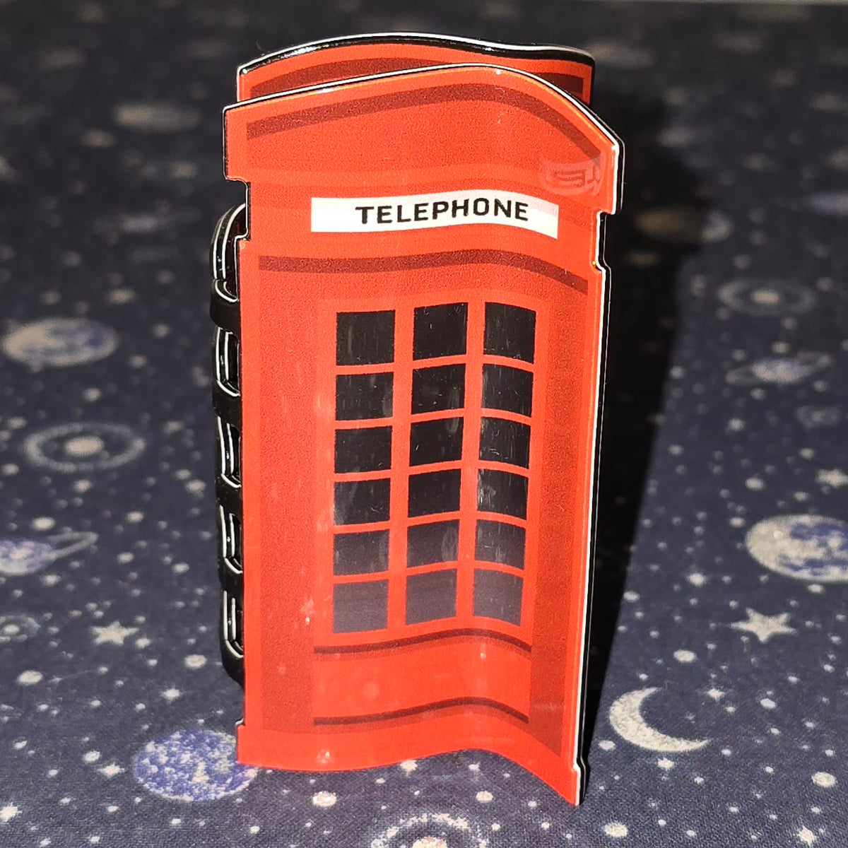 Acrylic Hair Claw Clip Telephone Booth