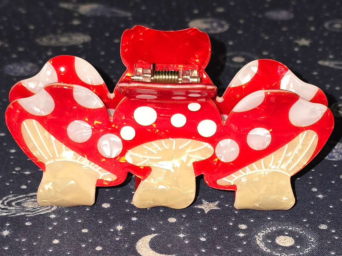 Acrylic Hair Claw Clip Toadstools