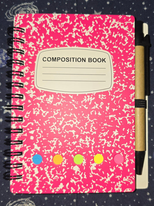 Composition Spiral Notebook Set Pink