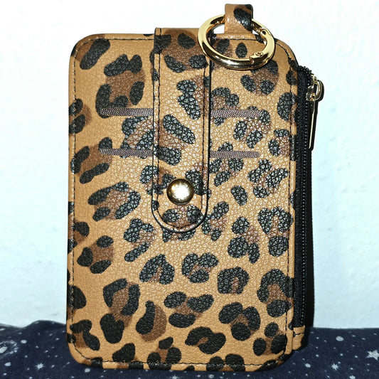 Card Holder Wallet Brown Leopard