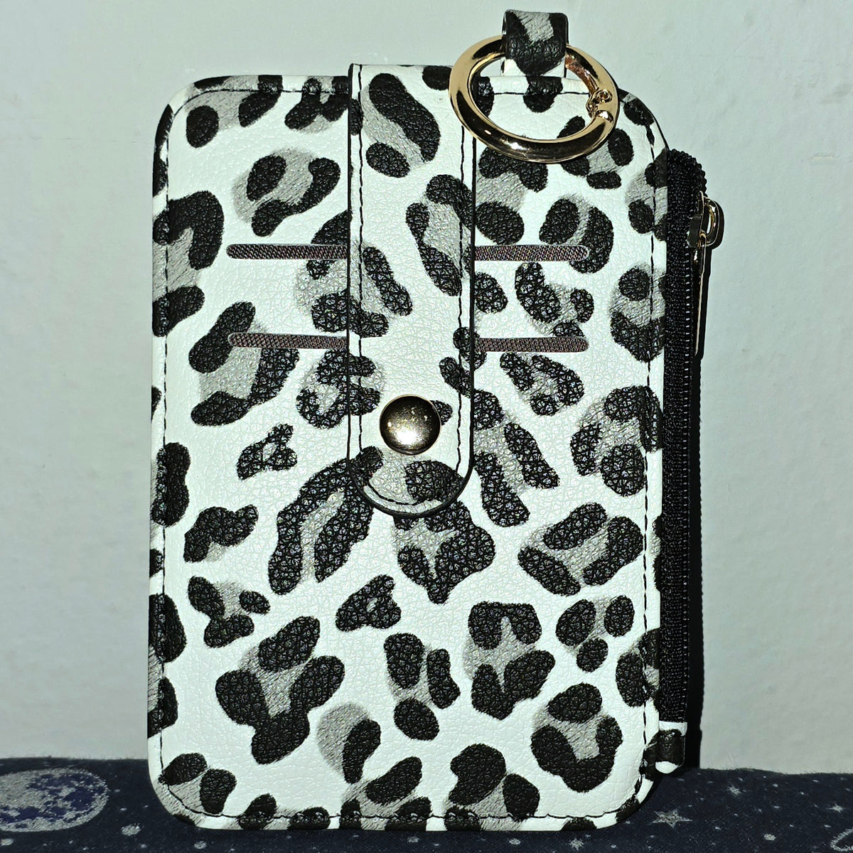 Card Holder Wallet White Leopard