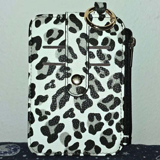 Card Holder Wallet White Leopard