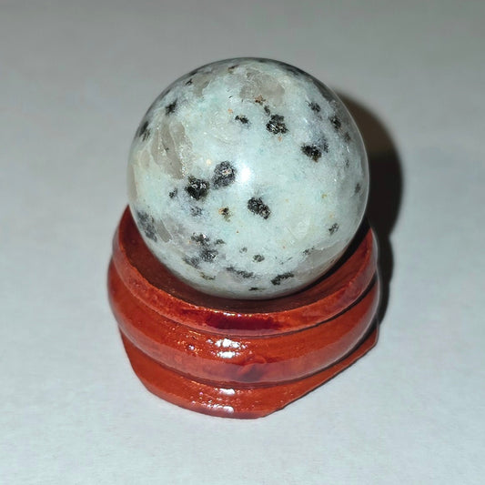 Natural Stone Sphere & Wood Stand