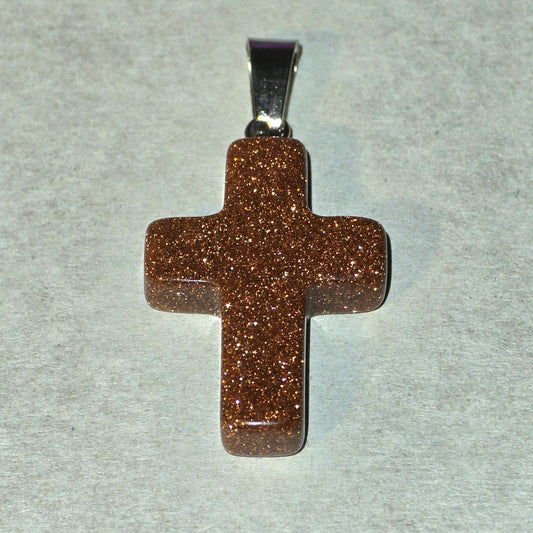 Natural Stone Cross Pendant