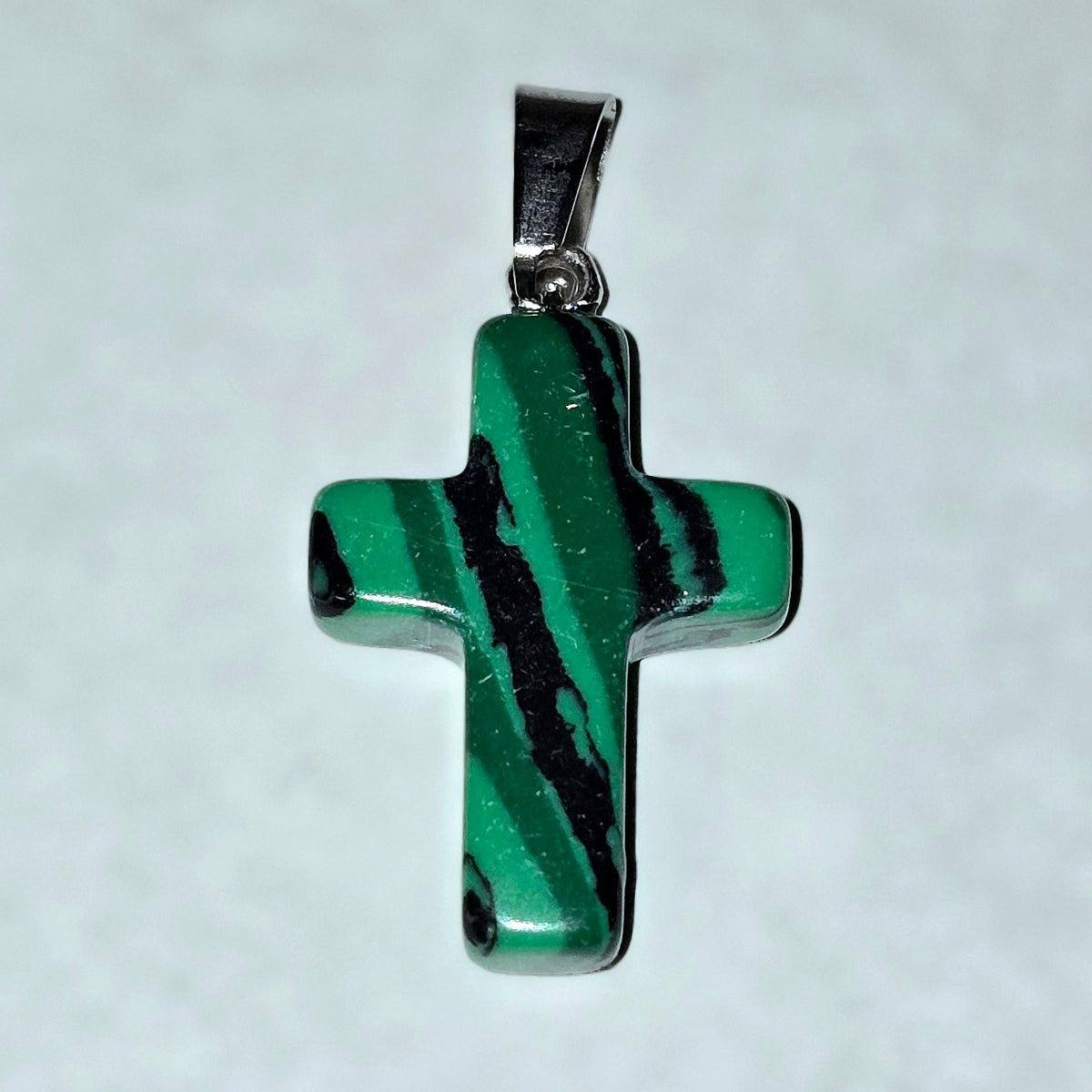 Natural Stone Cross Pendant
