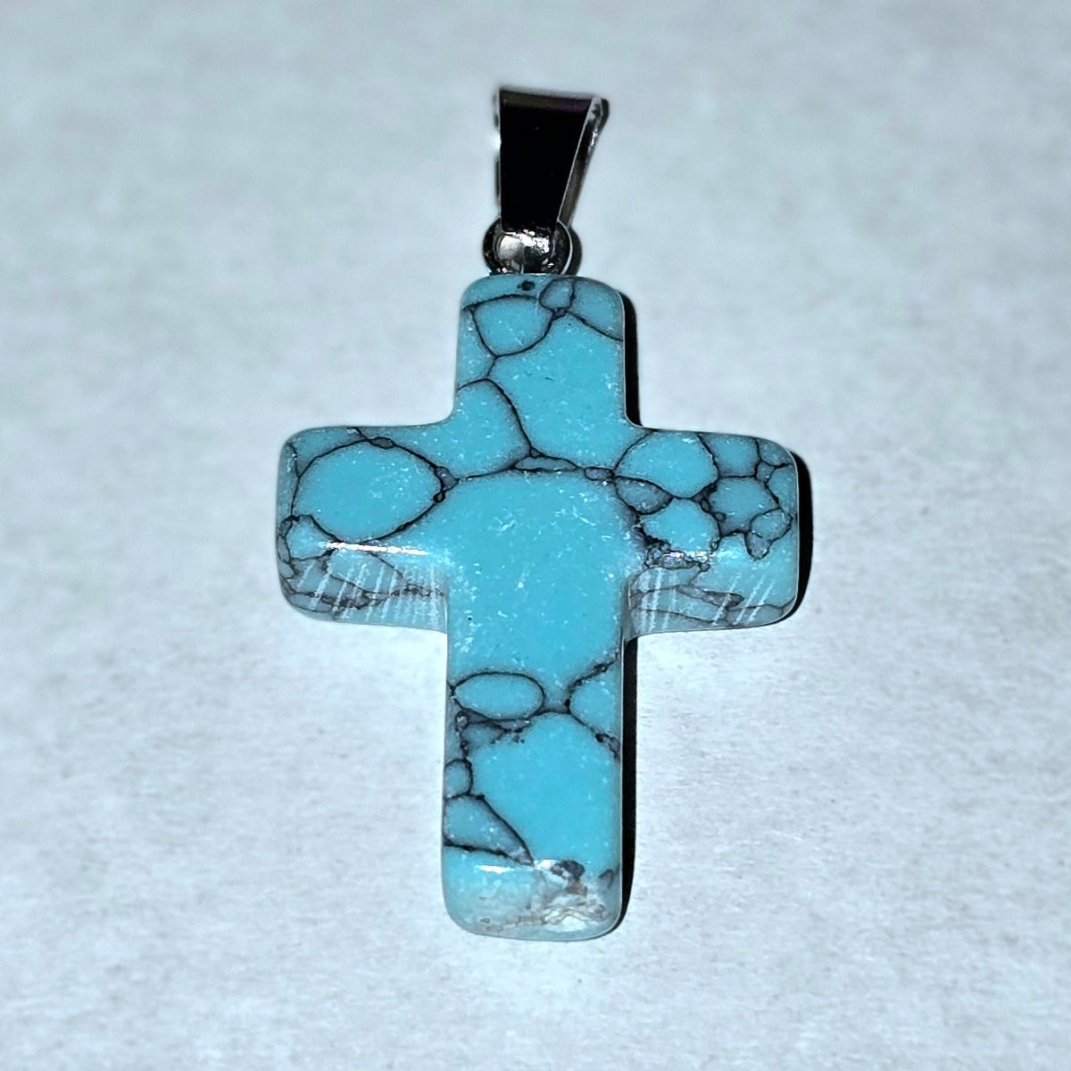 Natural Stone Cross Pendant