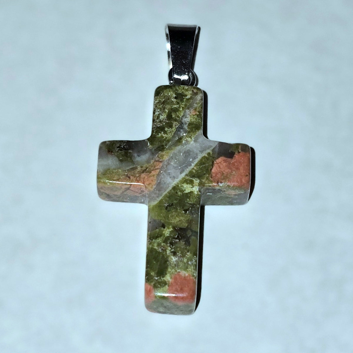 Natural Stone Cross Pendant