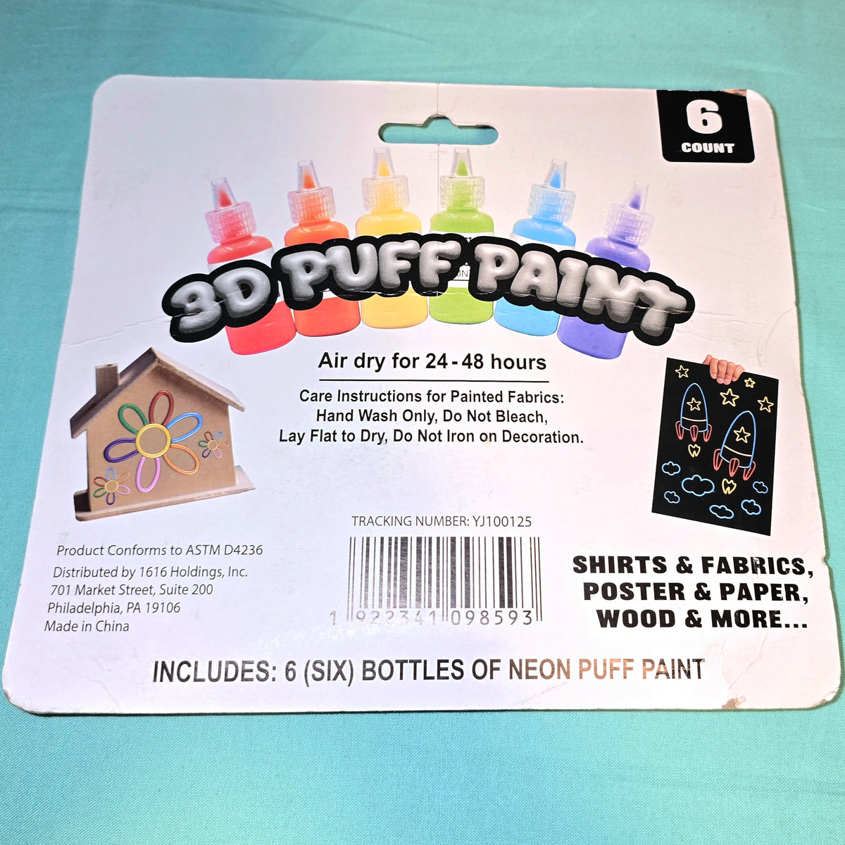 3D Puff Paint Neon Colors