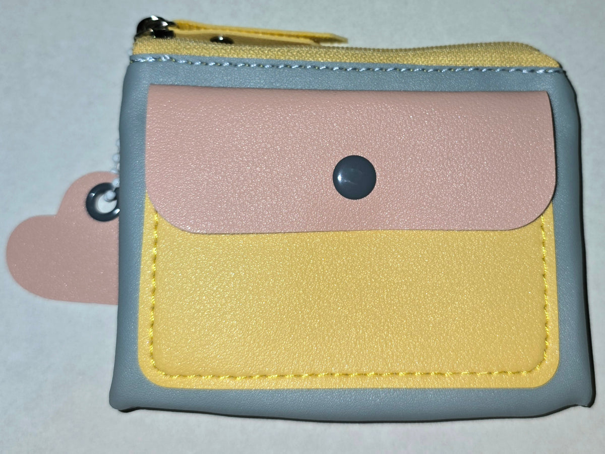 Double Pocket Coin Purse Wristlet Blue & Yellow
