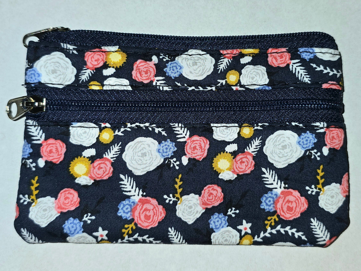 Double Zipper Quilted Coin Purse