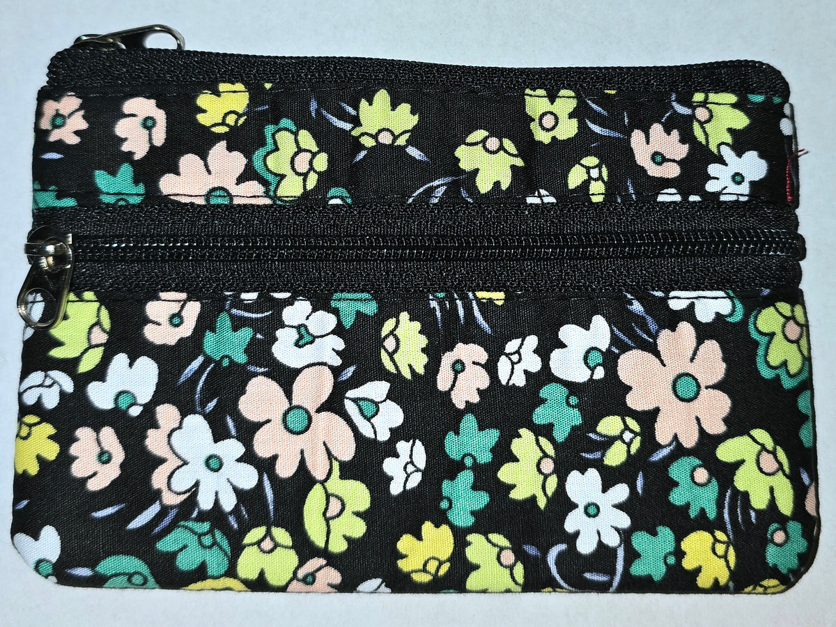 Double Zipper Quilted Coin Purse