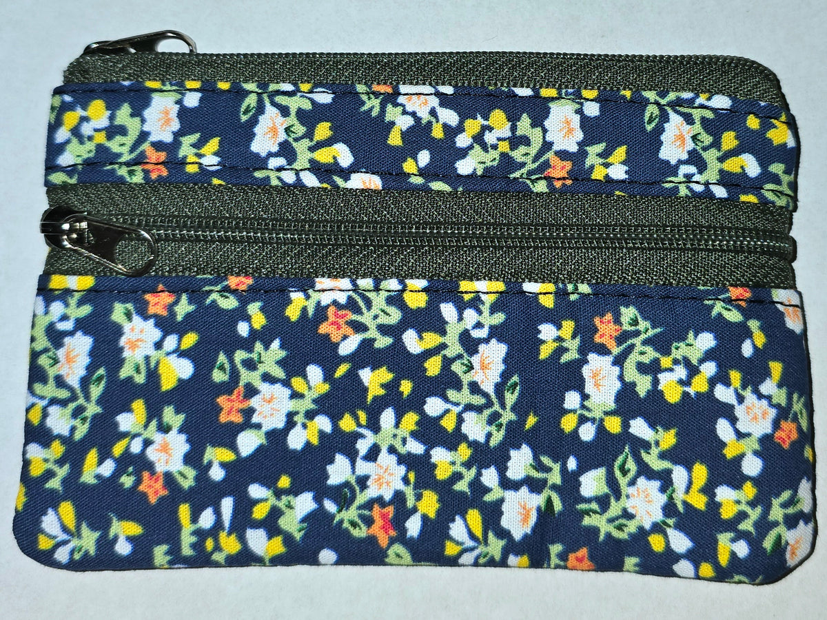 Double Zipper Quilted Coin Purse