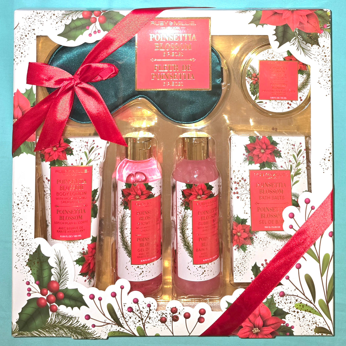 Christmas Poinsettia Blossom Self-Care set